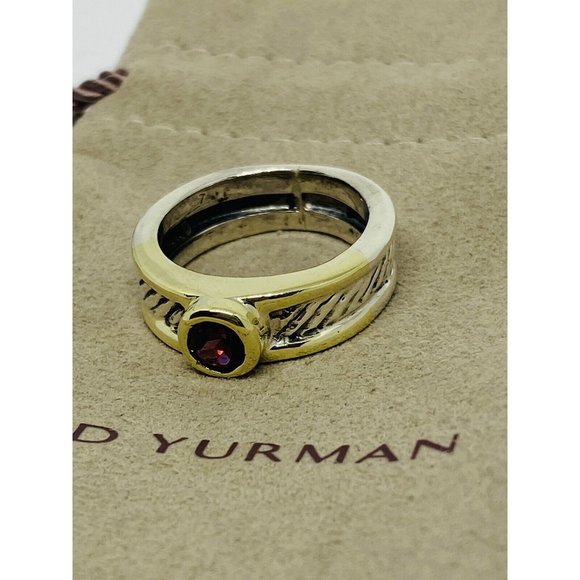 David YurmanVintage 14k Yellow Gold & Sterling Silver Pink Tourmaline Ring